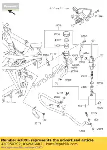 Kawasaki 430950792 frein-tuyau, rr, 666mm - La partie au fond