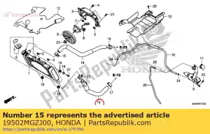 Honda 19502MGZJ00 slang, radiator onder - Onderkant