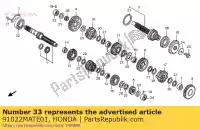 91022MATE01, Honda, Rodamiento, aguja, 22x38x16 honda cb cbr 1100 1997 1998 1999 2000 2001 2002 2003 2004 2005 2006 2007 2008, Nuevo