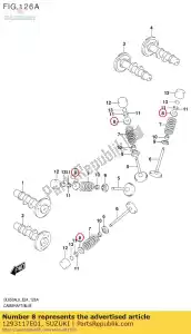 suzuki 1293117E01 retainer,valve - Bottom side