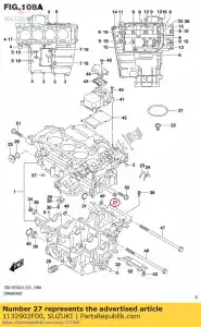 suzuki 1132902F00 jet,oil gall 3. - Bottom side