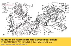 Here you can order the molding, trunk center *r3 from Honda, with part number 81163MCA000ZV: