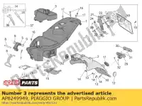 AP8249949, Piaggio Group, Tapa de la batería aprilia scarabeo ditech 50, Nuevo