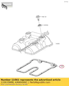 kawasaki 110610888 guarnizione, coperchio testa bx250aef - Il fondo