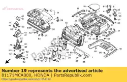 Aqui você pode pedir o tampa, tronco interno em Honda , com o número da peça 81171MCA000: