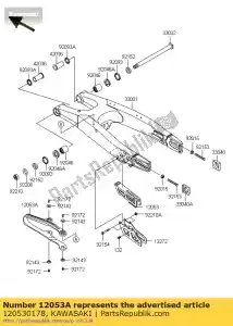 kawasaki 120530178 corrente-guia, controle deslizante kx250xafb - Lado inferior