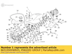 Ici, vous pouvez commander le réservoir de carburant, rouge auprès de Piaggio Group , avec le numéro de pièce 86510900WR05: