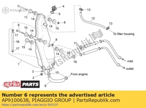 aprilia AP9100638 screw w/flange m6x70 - Bottom side