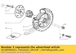 Ici, vous pouvez commander le roue auprès de Piaggio Group , avec le numéro de pièce 56389900A3: