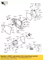 140320120, Kawasaki, cover-clutch, buitenste kawasaki kx  f kx250f 250 , Nieuw