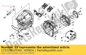 Honda 17252MGZD00 trechter, luchtrubber - Onderkant