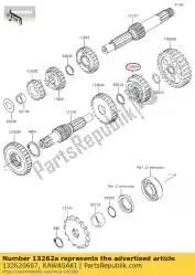 Qui puoi ordinare marcia, uscita 4a, 25t klx110a8f da Kawasaki , con numero parte 132620667: