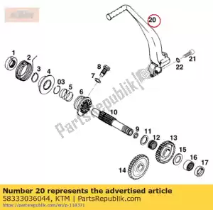 KTM 58333036044 kickstarter cpl. alu    lc4 94 - Bottom side