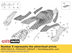 Aprilia AP8158214, Painel frontal do banco esquerdo vermelho, OEM: Aprilia AP8158214