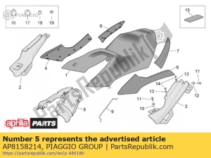 aprilia AP8158214 zitplaats paneel rood - Onderkant