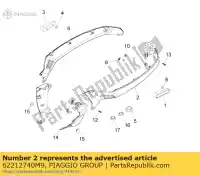 62212740M9, Piaggio Group, carenatura inferiore sinistra vespa lxv 50 125 2010 2012, Nuovo