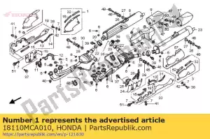 Honda 18110MCA010 protector assy., r. mufla - Dół