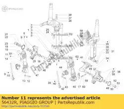 Ici, vous pouvez commander le amortisseur avant droit complet auprès de Piaggio Group , avec le numéro de pièce 56432R: