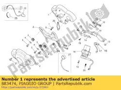Ici, vous pouvez commander le tableau de bord complet auprès de Piaggio Group , avec le numéro de pièce 883474: