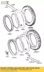 Here you can order the tube-tire kx125-d1 from Kawasaki, with part number 410221106: