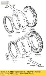 kawasaki 410221106 tube-tire kx125-d1 - Bottom side