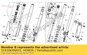 Honda 51430KRNA91 compuerta amortiguadora, fr. - Lado inferior