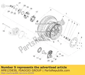 Piaggio Group AP8125838 anillo de junta 38x52x7 - Lado inferior