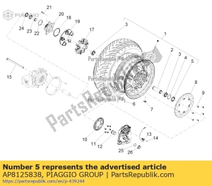 aprilia AP8125838 dichtring 38x52x7 - Unterseite