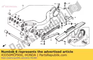 Honda 43350MCP900 guide, flexible de frein - La partie au fond