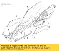 621990000D, Piaggio Group, Onderste zijpaneel links derbi piaggio boulevard fly vthm57200 zip 50 100 125 150 2004 2005 2006 2007 2008 2009 2010 2011 2016, Nieuw