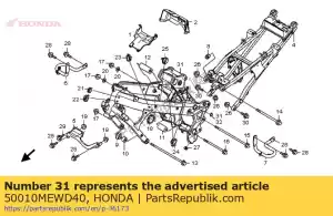 Honda 50010MEWD40 komplet, korpus ramy - Dół