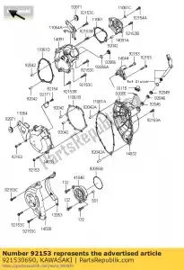 Kawasaki 921530690 parafuso, 6x35 - Lado inferior