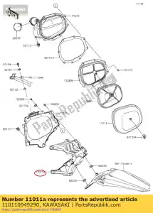 kawasaki 110110949290 01 boitier filtre a air,rr,l.vert - La partie au fond