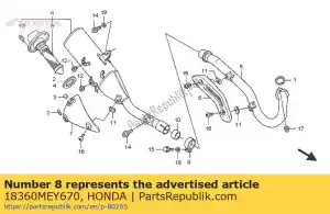 honda 18360MEY670 arrester assy. - La partie au fond