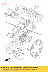 Ici, vous pouvez commander le étrier de frein arrière 2 auprès de Yamaha , avec le numéro de pièce 17D2580W1100: