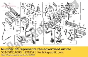 Honda 53165MCA000 prise, r. manipuler - La partie au fond