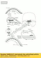 560511822, Kawasaki, marque, réservoir de carburant, rh kawasaki vn classic tourer fi 1500, Nouveau