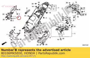 honda 80106MKSE00 cubierta r guardabarros b - Lado inferior