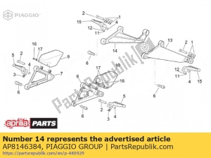 aprilia AP8146384 estribo - Lado inferior