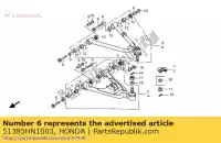 51385HN1003, Honda, Arm sub ass., l. fr. upp honda trx400ex fourtrax sportrax 400 , Nieuw