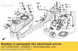 honda 16712MATD01 hose b, pump xm207090 - Bottom side