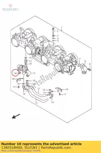 suzuki 1360518H00 tornillo - Lado inferior