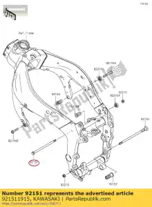 Kawasaki 921511915 bullone, flangiato, 10x190 - Il fondo