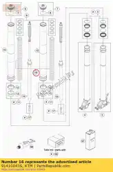 Aqui você pode pedir o mola c = 5,3 l = 450 d = 5,5 em KTM , com o número da peça 91410043S: