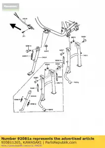 Kawasaki 920811265 primavera, suporte principal - Lado inferior