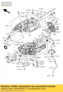 Kawasaki 140010104 set-crankcase - Bottom side