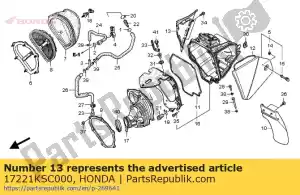 Honda 17221KSC000 capa, r. lado - Lado inferior