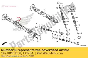 Honda 14210MFJD00 camshaft comp., ex. - Bottom side