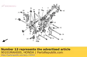 honda 90101MAH000 parafuso, flange, 10x312 - Lado inferior