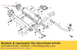 Ici, vous pouvez commander le couvercle, capuchon de queue auprès de Honda , avec le numéro de pièce 18350KVZ630: